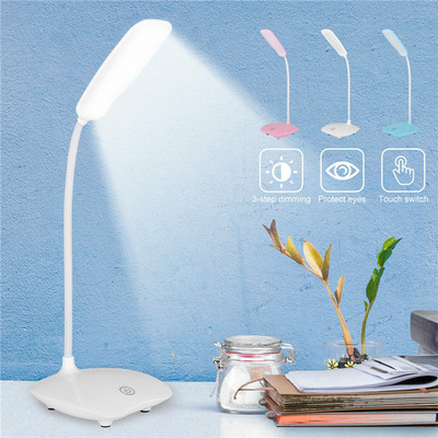 LED stolová lampa na ochranu očí, nabíjateľná cez USB, 3 úrovne stmievania, stolová lampa do spálne, domáca študentská internátna lampa
