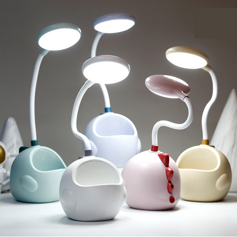 Dinoszaurusz Led asztali lámpa Állat USB Éjszakai Fény Tanulás Gyermekek Hálószoba Éjjeli Kollégium Irodai világítás Lakás dekoráció Szemvédelem