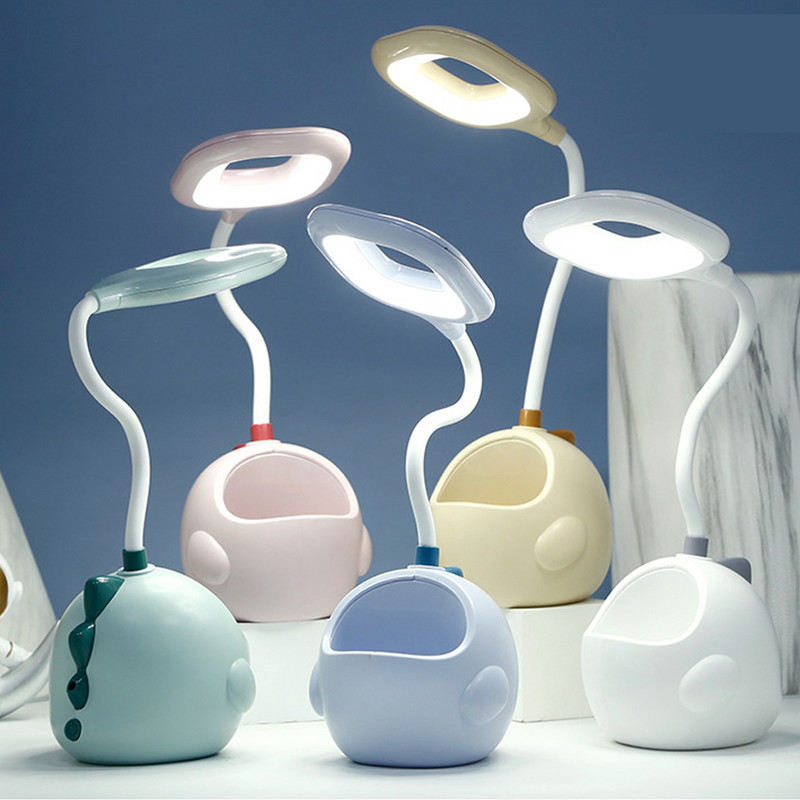 Dinoszaurusz Led asztali lámpa Állat USB Éjszakai Fény Tanulás Gyermekek Hálószoba Éjjeli Kollégium Irodai világítás Lakás dekoráció Szemvédelem