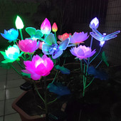 RGB színes napelemes fűnyíró lámpa szimuláció lótuszvirágos lámpa otthoni dekorációs virágoskert dekoráció vízálló tájfény