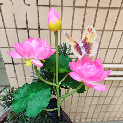 RGB színes napelemes fűnyíró lámpa szimuláció lótuszvirágos lámpa otthoni dekorációs virágoskert dekoráció vízálló tájfény