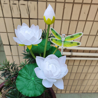 RGB színes napelemes fűnyíró lámpa szimuláció lótuszvirágos lámpa otthoni dekorációs virágoskert dekoráció vízálló tájfény