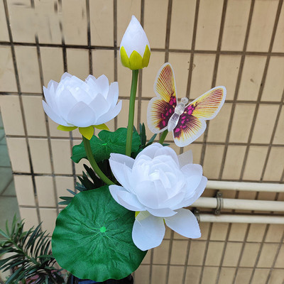 RGB színes napelemes fűnyíró lámpa szimuláció lótuszvirágos lámpa otthoni dekorációs virágoskert dekoráció vízálló tájfény