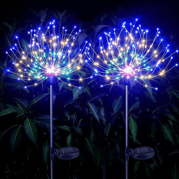 Слънчеви светлини LED светлини за фойерверки Външна водоустойчива струнна светлина Направи си сам гирлянд Фея за градина/морава/пейзаж/празничен декор