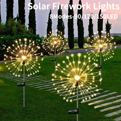 Saules gaismas LED uguņošanas gaismekļi āra ūdensnecaurlaidīgai stīgu lampiņai DIY Garland Fairy Light dārza/zāliena/ainavas/brīvdienu dekorēšanai