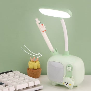 Преносима LED настолна лампа Fawn Rabbit Сгъваема сладка анимационна настолна лампа USB презареждане LED светлина за четене Нощна лампа за защита на очите