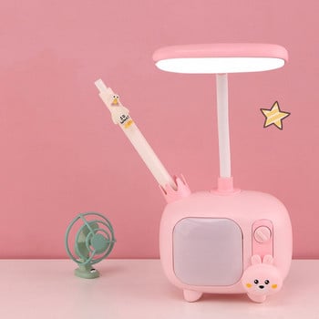 Преносима LED настолна лампа Fawn Rabbit Сгъваема сладка анимационна настолна лампа USB презареждане LED светлина за четене Нощна лампа за защита на очите