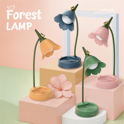 Stolová lampa s LED kvetinovým efektom, dotykové ovládanie, teplota, čítacia lampa, študentská spálňa, ochrana očí, multifunkčná lampa, nová