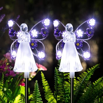 Solar Angel Lights Διακόσμηση Εξωτερικού Κήπου Τοπίο Ενοικίαση Δώρου Νεκροταφείο Led Stake Lawn Yard Patio Solar Night Lamp