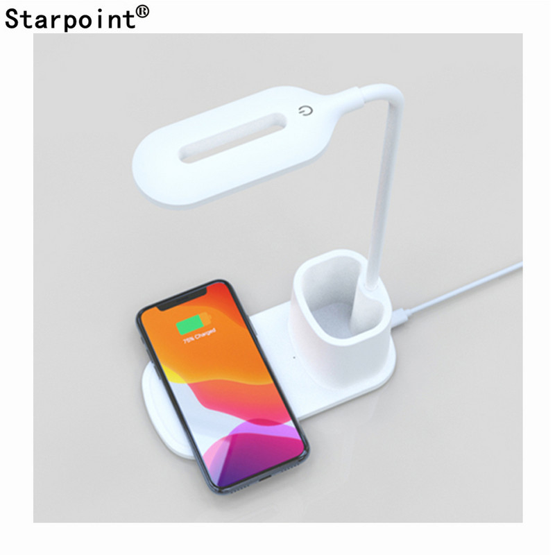 Többfunkciós LED-es tolltartó asztali lámpa Diákok tanulnak a szemvédelemről USB éjszakai fény hálóterem éjjeli telefon vezeték nélküli töltő