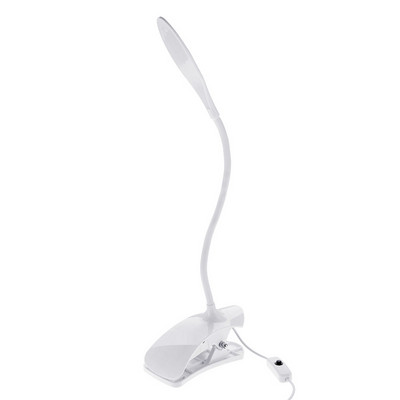 14 LED olvasószem védő asztali lámpa, állítható fényerősségű USB újratölthető LED asztali lámpa csíptetős érintőkapcsolóval