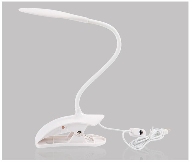 14 LED olvasószem védő asztali lámpa, állítható fényerősségű USB újratölthető LED asztali lámpa csíptetős érintőkapcsolóval