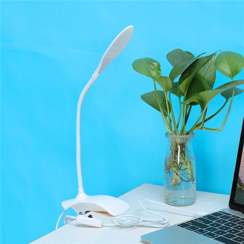 14 LED olvasószem védő asztali lámpa, állítható fényerősségű USB újratölthető LED asztali lámpa csíptetős érintőkapcsolóval