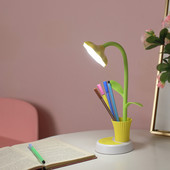 2 az 1-ben USB tölthető LED asztali lámpa Napvirág LED asztali lámpa tolltartóval Gyermekek Olvasás Tanulás Szemvédelem Éjszakai fény