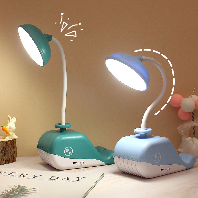 Väike LED-laualamp, Whale lauavalgustid kodukontori jaoks, lauavalgusti lastele, laua-/arvutiõppevalgustid magamistuppa, lugemine