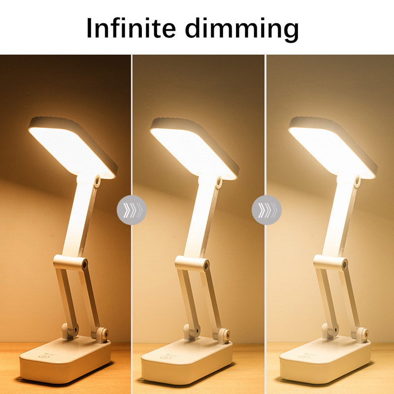 Kokkupandav kaasaskantav LED-silmakaitse laualamp ühiselamu õppe avariilaadimisvalgusti kolme värvi reguleerimisega öövalgustid