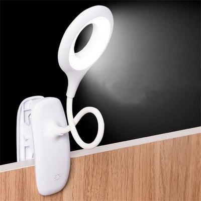 Galda lampa LED galda lampa ar skārienjūtīgu/pogu slēdža klipu Mācību lampas Elastīga galddatora USB gaisma uzlādējama gaismas acu aizsardzība