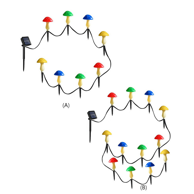 Grybų apšvietimas, patvarus saulės dekoratyvinis takas kraštovaizdžio šviestuvai Lengvas montavimas Automatinis jungiklis kiemui