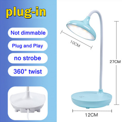 Lampă de masă cu LED alimentată prin USB Lampă cu tub cu LED pentru protecția ochilor Cameră de studiu Lampă de masă pentru lectură Protecția ochilor Lampă de noptieră pentru dormitor