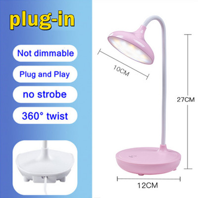 Lampă de masă cu LED alimentată prin USB Lampă cu tub cu LED pentru protecția ochilor Cameră de studiu Lampă de masă pentru lectură Protecția ochilor Lampă de noptieră pentru dormitor