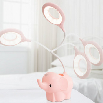 Creative Elephant Animal Led Table Lamp USB Charging Plug-in Трицветна регулируема температура Настолна лампа за обучение с двойна употреба