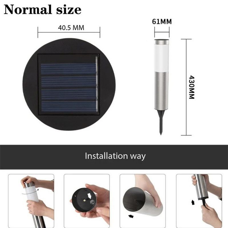 LED lauko saulės stulpo žibintai kraštovaizdžio tako apšvietimas vandeniui atsparios saulės vejos lempos namų vilos kiemo sodo dekoravimui