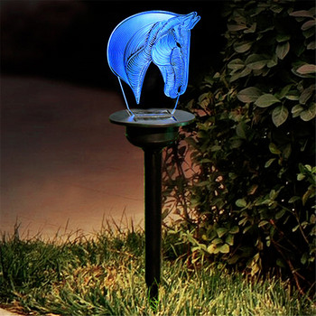 Слънчева светодиодна светлина Външна водоустойчива Ip65 слънчева 3D акрилна лампа за морава за градина, двор, вила, двор, улица, пътека, декор