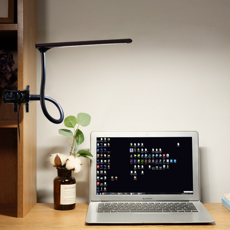 Összecsukható asztali lámpa USB-töltő, csíptetős asztali lámpa, hajlékony tömlő éjszakai fény Hálószoba olvasólámpa utazáshoz