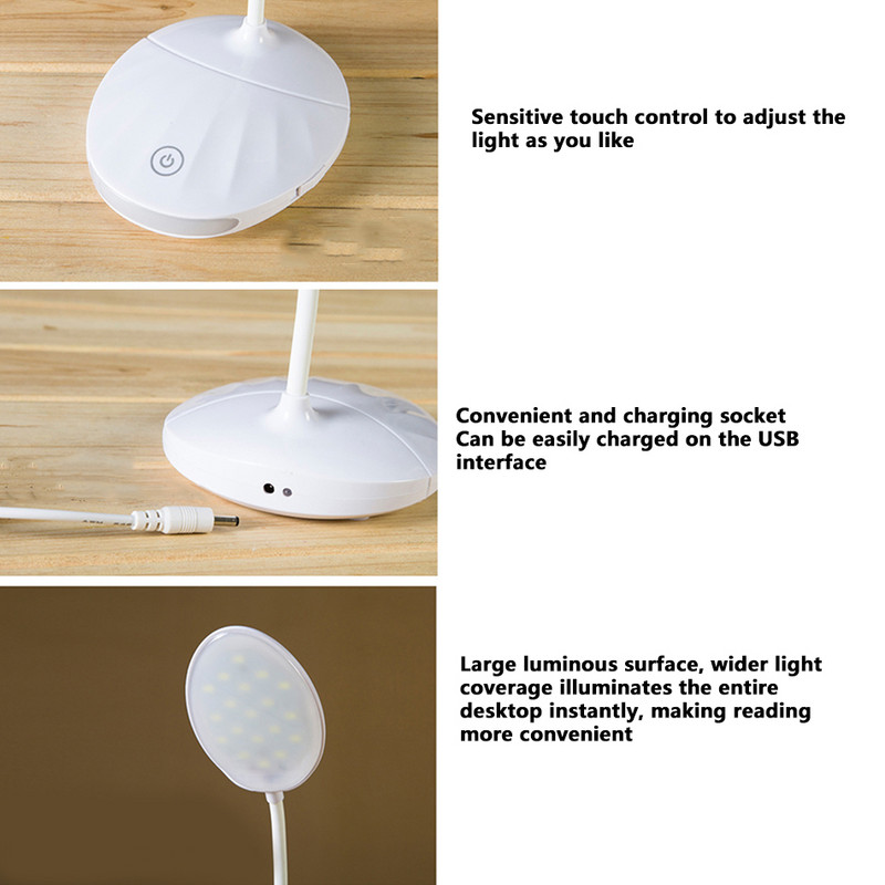 Kontori laud LED laualamp USB Laetav aku ere lamp Silmahooldus Mini Flex Room Laud Laste lamp Magamistoa öökapp