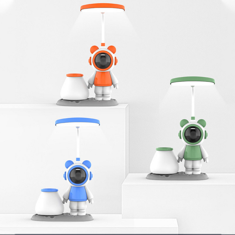 Loominguline astronaut Spaceman laualamp silmade kaitse õppelamp LED-lugemislamp voodi kõrval ühiselamu USB-laaditav öövalgusti
