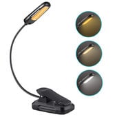 Clip de citire LED Lampă de birou cu clips Protejați-vă ochii 360 ° Rotire 3 temperaturi de culoare 9 Luminozitate 5W
