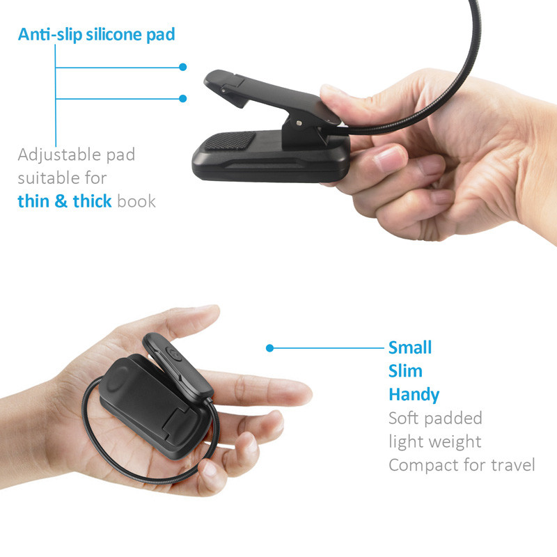 Clip de citire LED Lampă de birou cu clips Protejați-vă ochii 360 ° Rotire 3 temperaturi de culoare 9 Luminozitate 5W