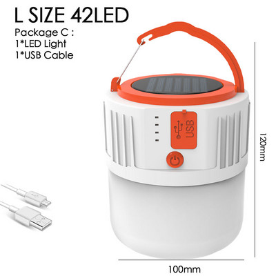 LED päikese laadimisvalgusti Energiasäästlik USB 42 lambi helmespirn ööturu lamp mobiilne välikämpingu voolukatkestuse avariilamp