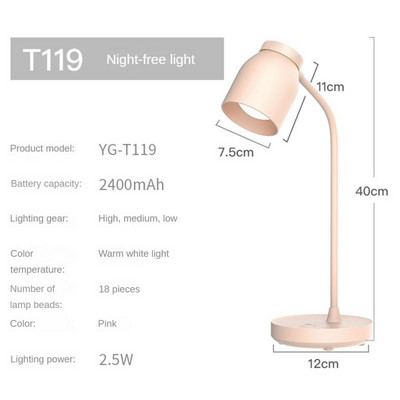 Multifunktsionaalne LED laualamp Säästke energiat Usb öövalgus Pika vastupidavusega silmade kaitse Kokkupandavad laualambid soe valge valgus
