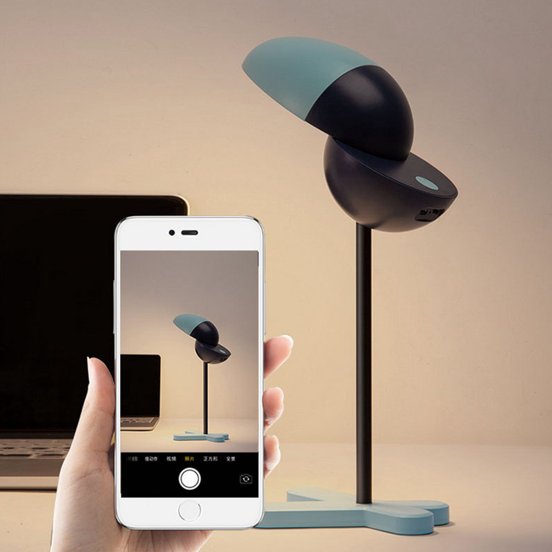 Lampă de birou creativă cu LED, control tactil, 3 culori, lampă de masă cu LED, lumină de masă reîncărcabilă prin USB, noptieră pentru copii