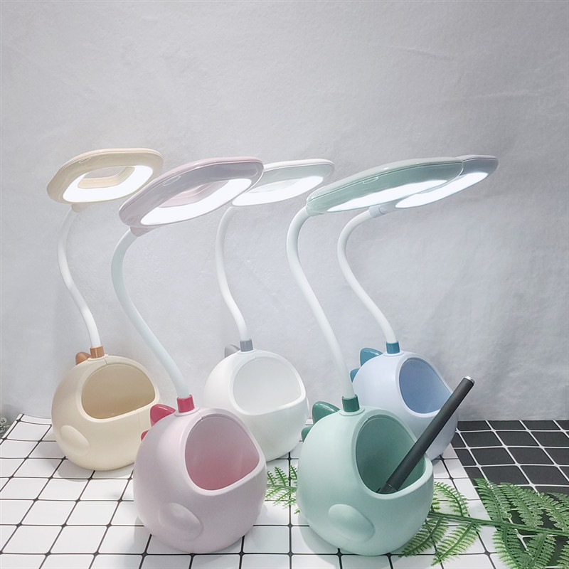 Lampă de masă LED, reîncărcabilă prin USB, lumină de noapte, pliabilă, flexibilă, pentru birou, protecție pentru ochi, suport multifuncțional pentru pix pentru învățare