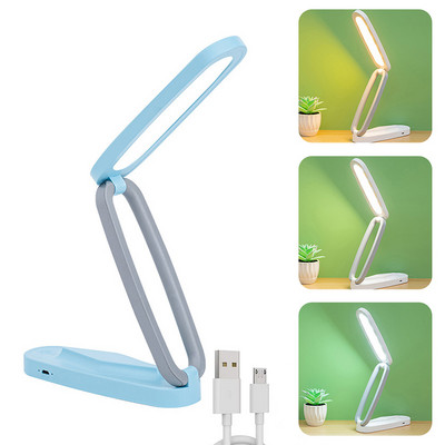 Összecsukható asztali asztali lámpa, új érkezés 3 színben, hőmérséklet tompítás, fokozat nélkül vezeték nélküli otthoni irodai könyvek lámpa