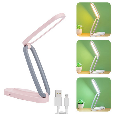 Összecsukható asztali asztali lámpa, új érkezés 3 színben, hőmérséklet tompítás, fokozat nélkül vezeték nélküli otthoni irodai könyvek lámpa