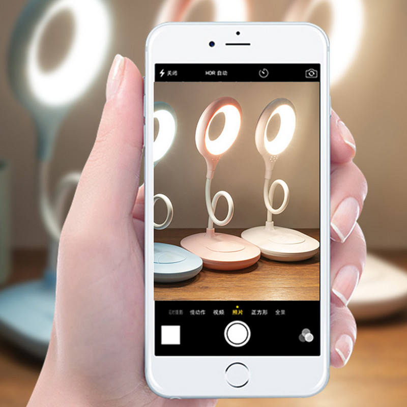 Lampă de lectură pentru birou, reglabilă fără trepte, întrerupător tactil rotativ pliabil, lampă de masă cu LED, lampă de birou inteligentă detașabilă cu baterie de litiu