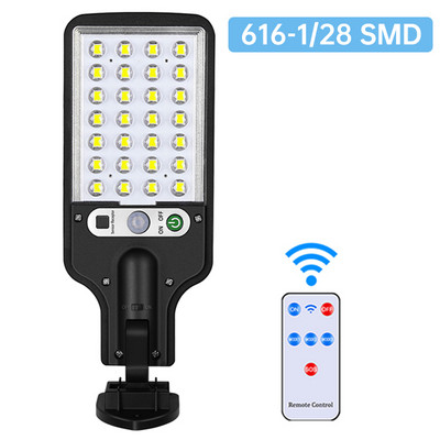 COB LED napelemes utcai lámpa kültéri vízálló 3 módú távirányítós PIR mozgásérzékelős napelemes lámpa kerti biztonsági fali lámpához