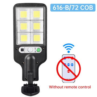 COB LED napelemes utcai lámpa kültéri vízálló 3 módú távirányítós PIR mozgásérzékelős napelemes lámpa kerti biztonsági fali lámpához