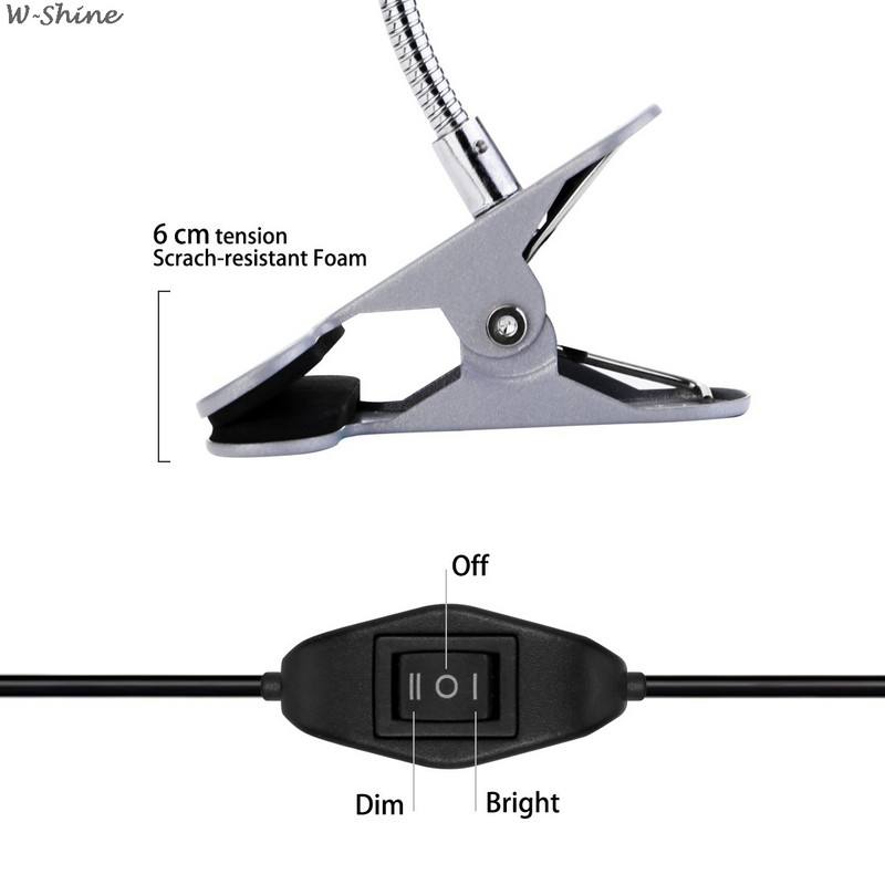 Nešiojama stalinė lempa USB įkraunama pritemdoma stalinė lemputė, puikiai tinkanti nakčiai skaityti antakių tatuiruotės nagų dailė grožio makiažas