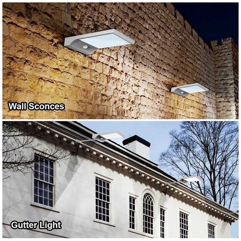 48/36LED--Cu/Fără tijă Senzor de mișcare cu energie solară Lampă de securitate pentru grădină Lumină impermeabilă în aer liber Lampă de perete de grădină Lumini solare