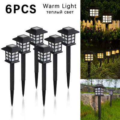 4/6 vnt. mirgančios liepsnos lempa lauko saulės žibintuvėlis 12 LED lempučių vandeniui atsparus sodo kiemas RGB namų Kalėdų dekoravimo žibintas