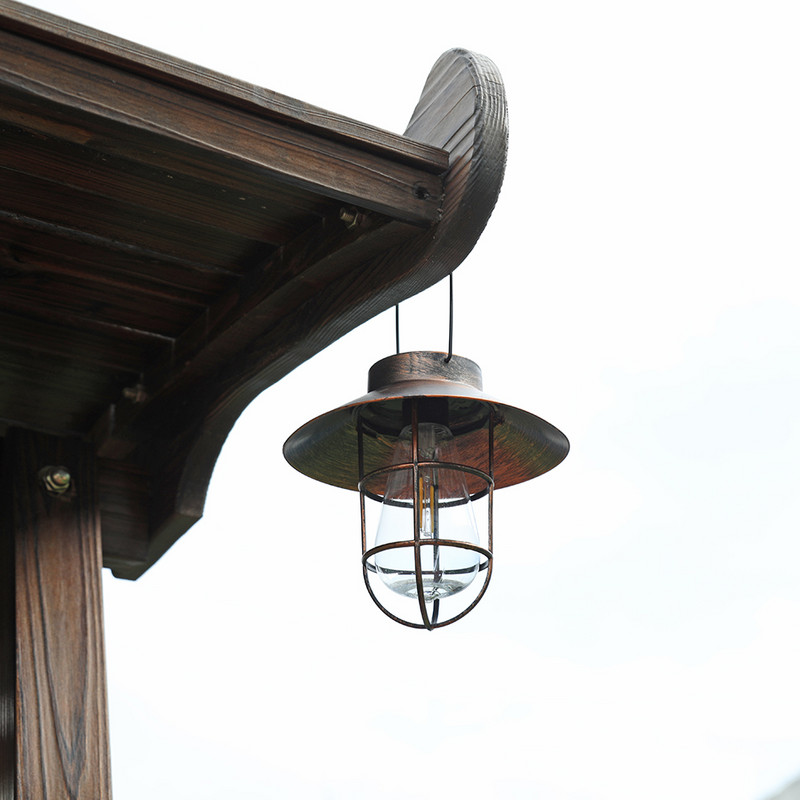 Retro päikeselatern õues rippuv päikesevalgus vintage päikesevalgusti sooja valge pirniga aiahoovi siseõue jõulupeo sisekujunduseks