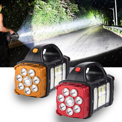Saules pārnēsājamas laternas Jaudīga COB kabatas lampa, USB uzlādējama āra kempinga lampa avārijas rokas lukturītis, ūdensizturīgs