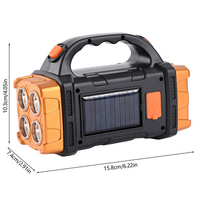Lanterne solare portabile Lanternă puternică COB, reîncărcabilă prin USB, lampă de camping în aer liber, lanternă portabilă de urgență, rezistentă la apă