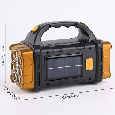 Lanterne solare portabile Lanternă puternică COB, reîncărcabilă prin USB, lampă de camping în aer liber, lanternă portabilă de urgență, rezistentă la apă