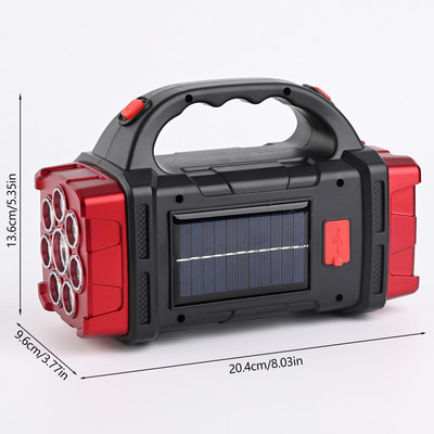 Lanterne solare portabile Lanternă puternică COB, reîncărcabilă prin USB, lampă de camping în aer liber, lanternă portabilă de urgență, rezistentă la apă