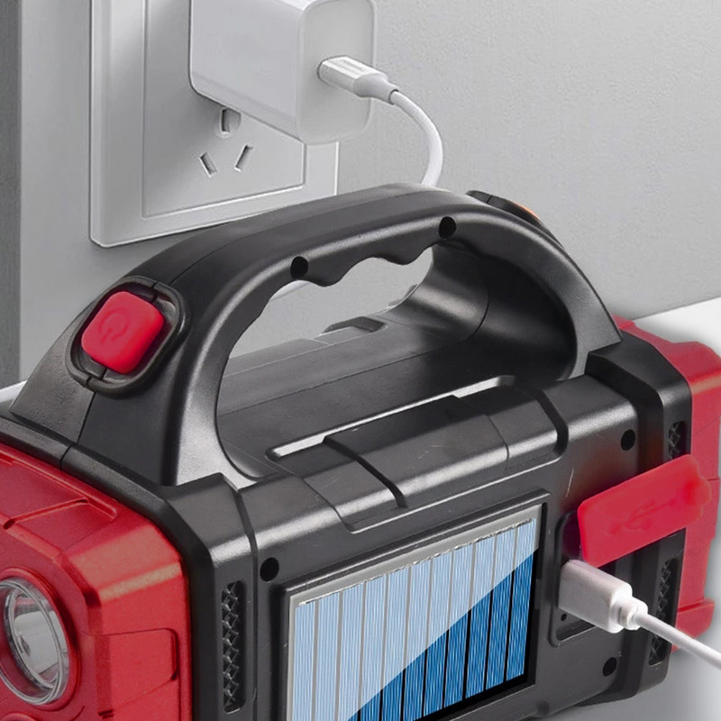 Lanterne solare portabile Lanternă puternică COB, reîncărcabilă prin USB, lampă de camping în aer liber, lanternă portabilă de urgență, rezistentă la apă